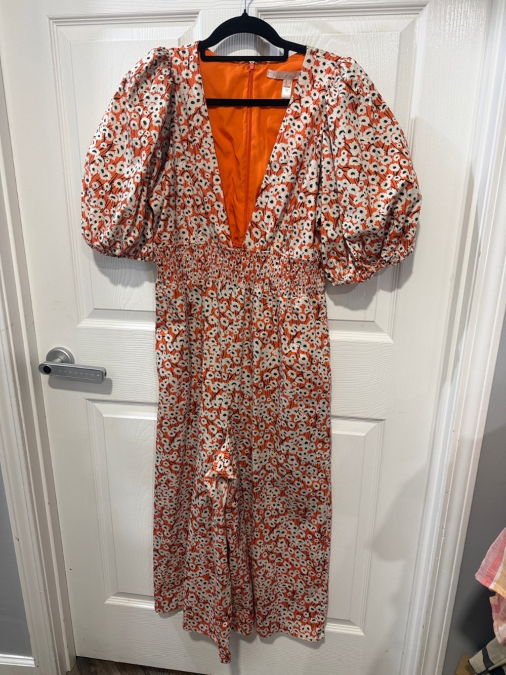 Hutch Orange and White Floral Long Sleeve Dress